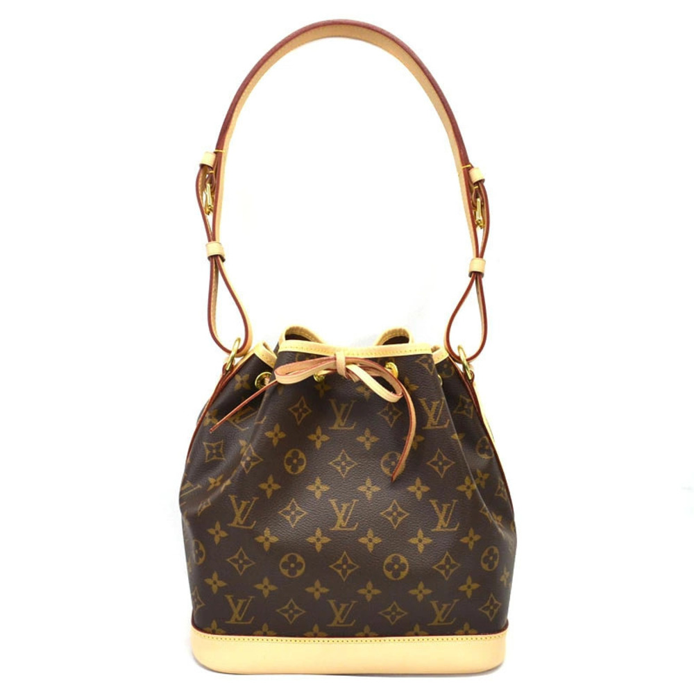 LOUIS VUITTON Monogram Canvas Shoulder Bag Brown Drawstring